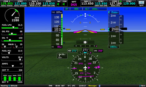 Cockpit der D-EBTO: 2 Mal Garmin G3X Touch mit Autopilot GFC500 - modern geht es nicht!