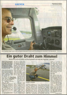 Über uns in der Presse - Markus und der Motorflug: Wenn das Hobby zum Beruf wird.