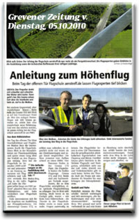 Über uns in der Presse - unser erster Infotag im Oktober 2010.